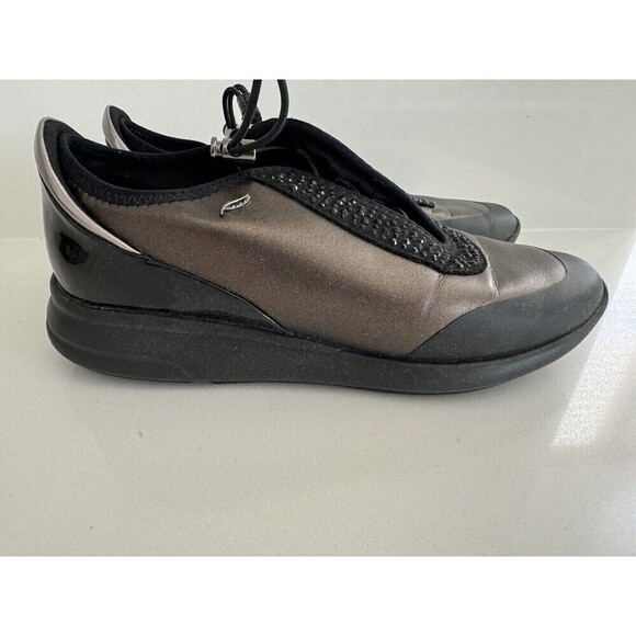 Geox  Respira  bling Women's  Sneakers Italian Patent Leather Shoe bronze Size 8 - Picture 9 of 16